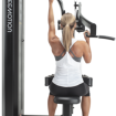 Woman using Lat Pulldown/High Row machine