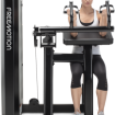 Woman using Biceps Curl machine