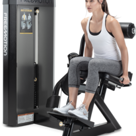 Woman using Back Extension machine