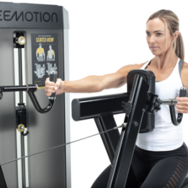 Woman using Seated Row machine