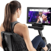 woman on bike watching screen