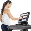 woman using treadmill screen