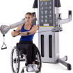 woman in wheelchair using Dual Cable Cross Lite