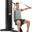 man using tricep machine