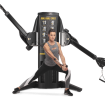 woman stretching in front of machine
