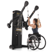 woman in wheelchair using machine