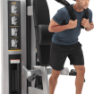 Man using Abdominal/Biceps machine